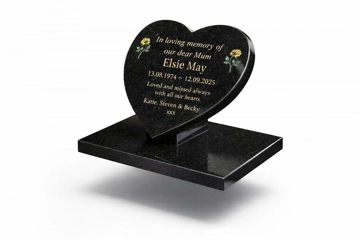  Memorial Grave Marker  GraveStone Granite Slanted Memorial Plaque Stone