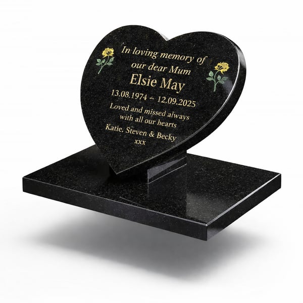 Memorial Grave Marker  GraveStone Granite Slanted Memorial Plaque Stone