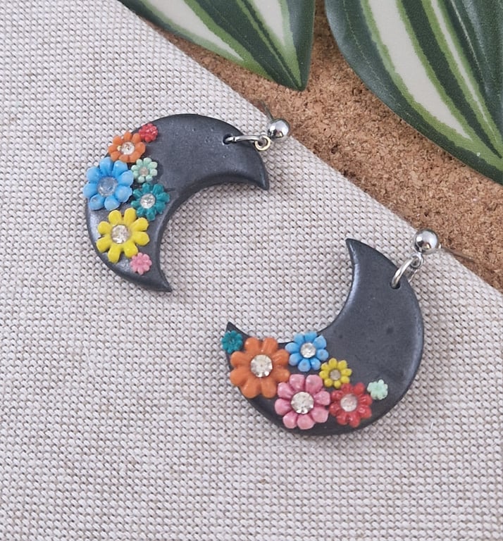 Flower Polymer Clay Earrings: Floral