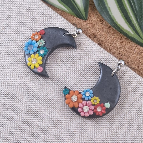 Flower Polymer Clay Earrings: Floral