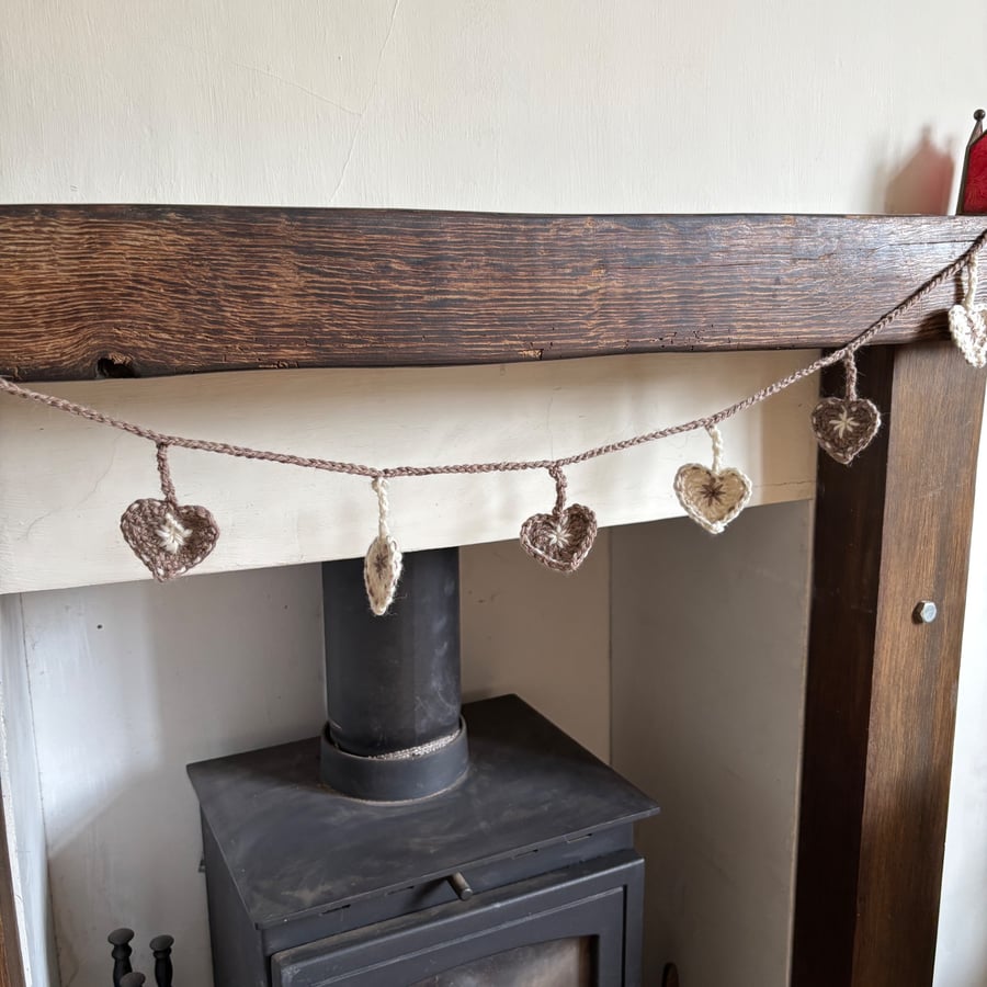 Christmas heart bunting or garland