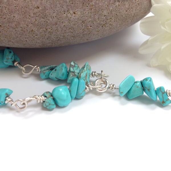 Sterling Silver Turquenite Bracelet