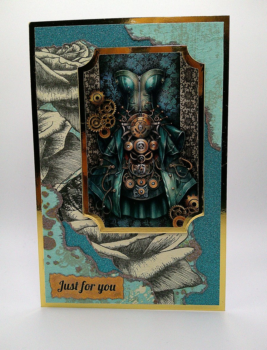 Just for you - Steampunk Mixed Media Any Occasion Card