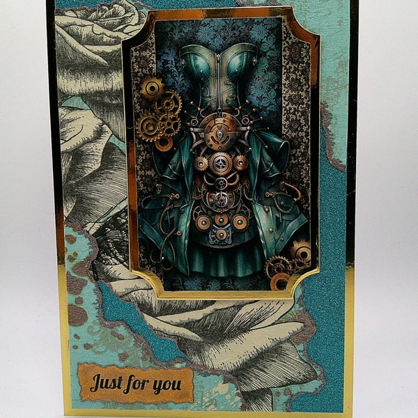Just for you - Steampunk Mixed Media Any Occasion Card
