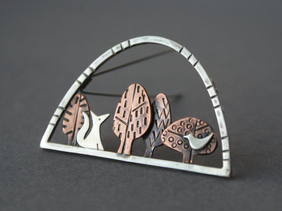 Woodland walk brooch