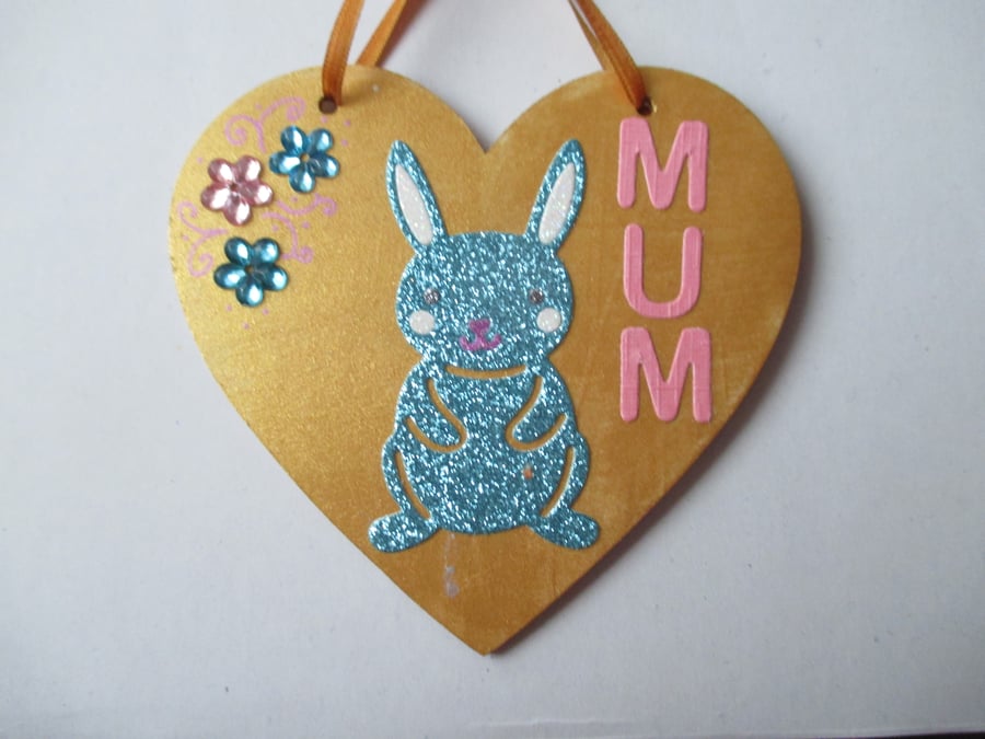 Bunny Rabbit Love Heart Hanging Decorations Mother'sDay Gift Flower Mum