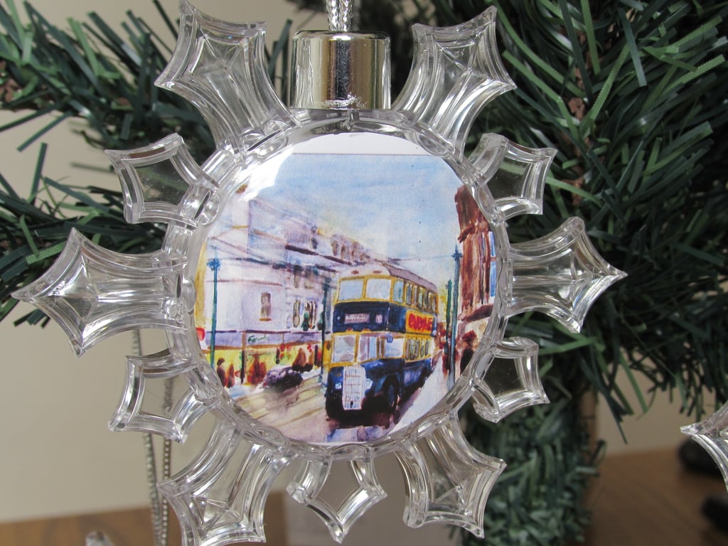 Newcastle Blue Bus Christmas Bauble