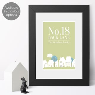 House Number Personalised Family Home Print, housewarming or wedding gift idea