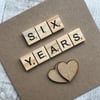 Personalised Handmade wedding, relationship anniversary scrabble card