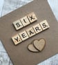 Personalised Handmade wedding, relationship anniversary scrabble card