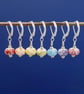 Lampwork Stitch Markers - Bright Rainbow Frit - Image 7