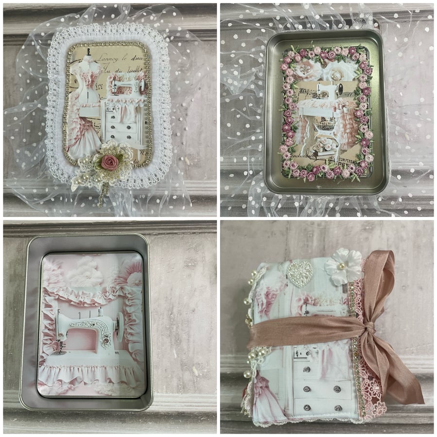 Sewing - Needle book in a Tin (Silk Atelier) by Carolee Crafts DTP 0016
