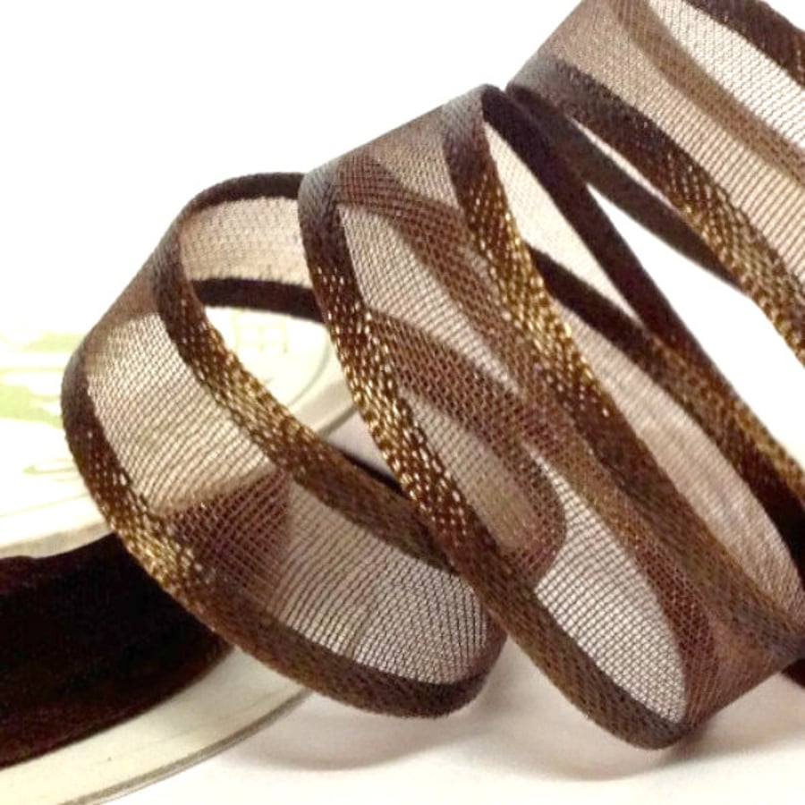 Chocolate Satin Edge Organza Ribbon