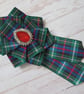 Rose Tartan Ruffle Rosette Mini Brooch Pin   - Image 1
