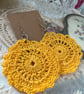 Crochet Mandala Earrings Yellow  - Image 2