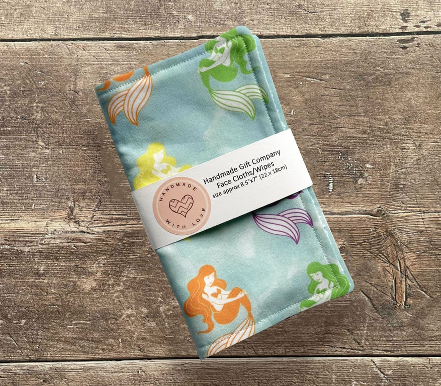 Handmade 2 Pk Face Wipes, Face Cloths, Face Flannels, Eco-Friendly Wipes-FCW45