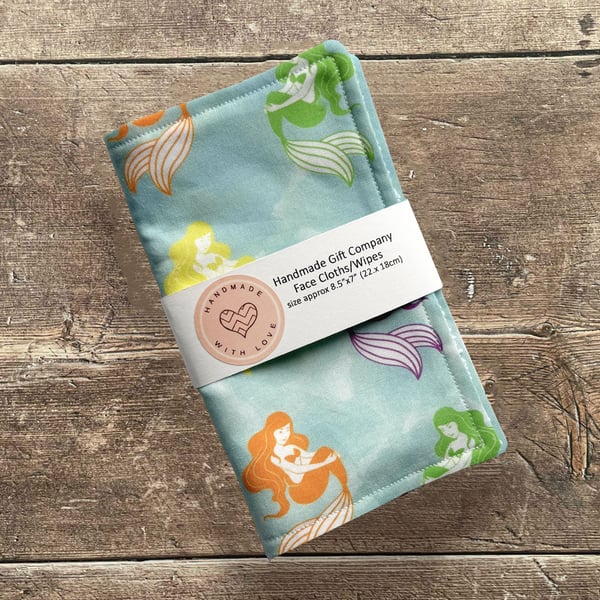 Handmade 2 Pk Face Wipes, Face Cloths, Face Flannels, Eco-Friendly Wipes-FCW45