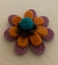 Hand sewn felt flower brooch  - Image 4