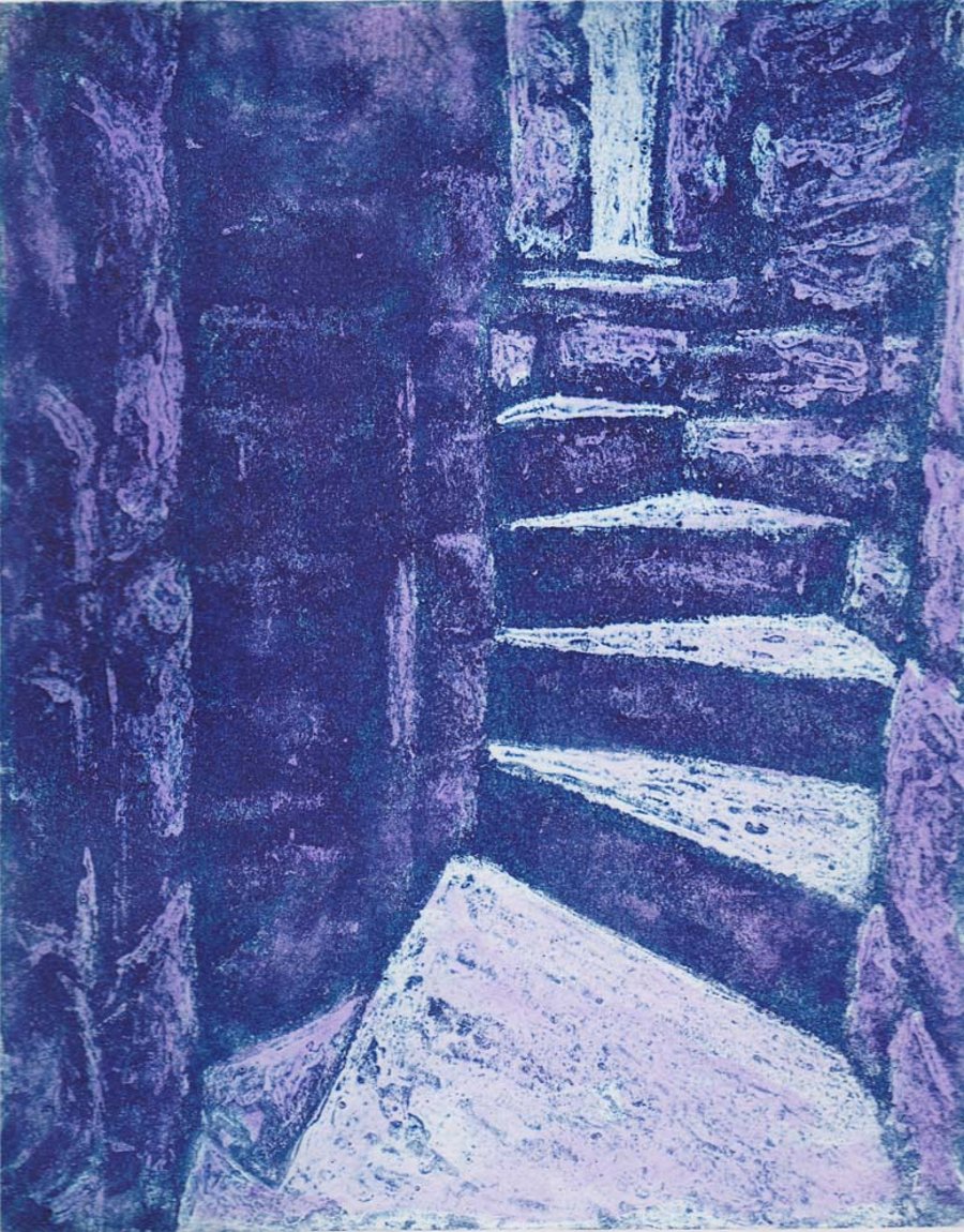 Twisting Upwards Limited Edition Original Collagraph Print Art Heritage