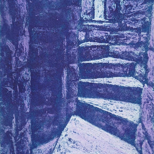 Twisting Upwards Limited Edition Original Collagraph Print Art Heritage