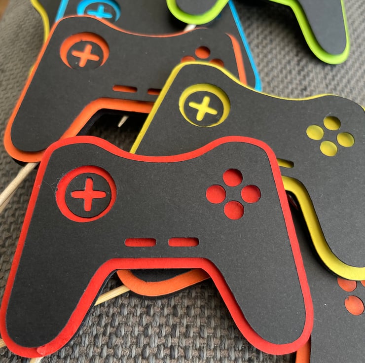 Gamer Controller cupcake toppers - 12 pack - Folksy