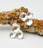Sterling silver stud earrings inspired by lichen, keum boo earrings - Image 1