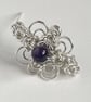 Sterling Silver Chainmaille Amethyst Ladies Brooch - Image 1