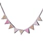 Tilda and polka dot mini (dresser) bunting in pink, green, cream and blue - Image 2