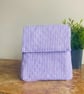 Purple and White Gingham Handmade Insulated Lunch bag 