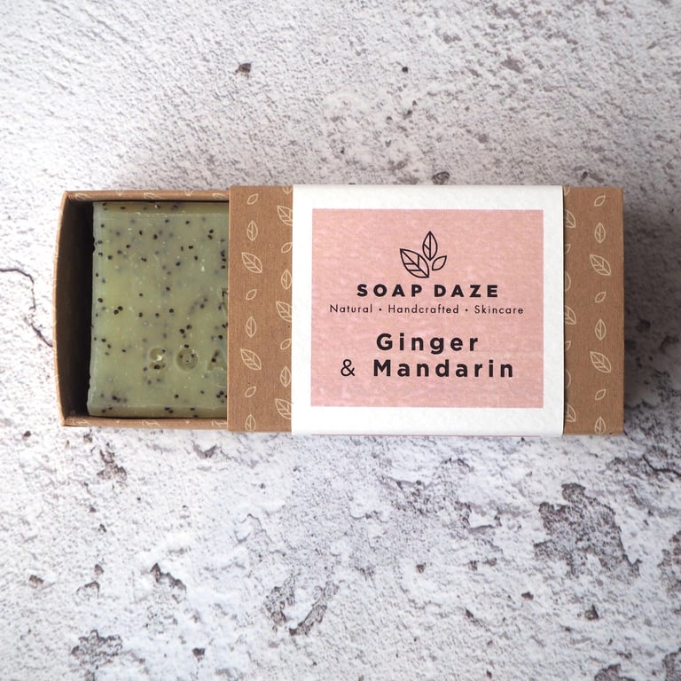 Ginger and Mandarin soap, vegan, handmade, natural, essential oils