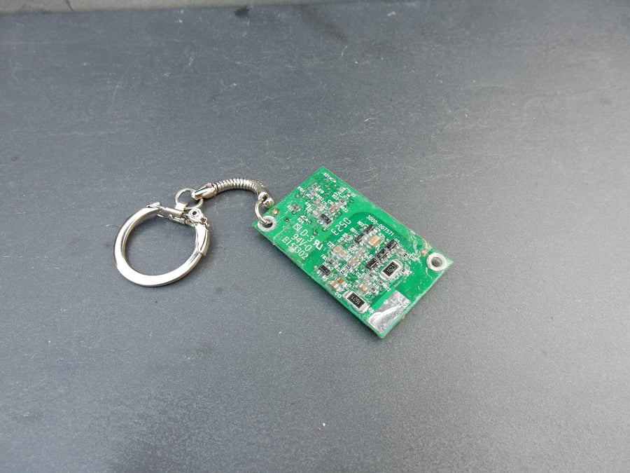 Upcycled recycled computer circuit board IT keyring