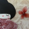 Red Kokeshi Doll With Love Card