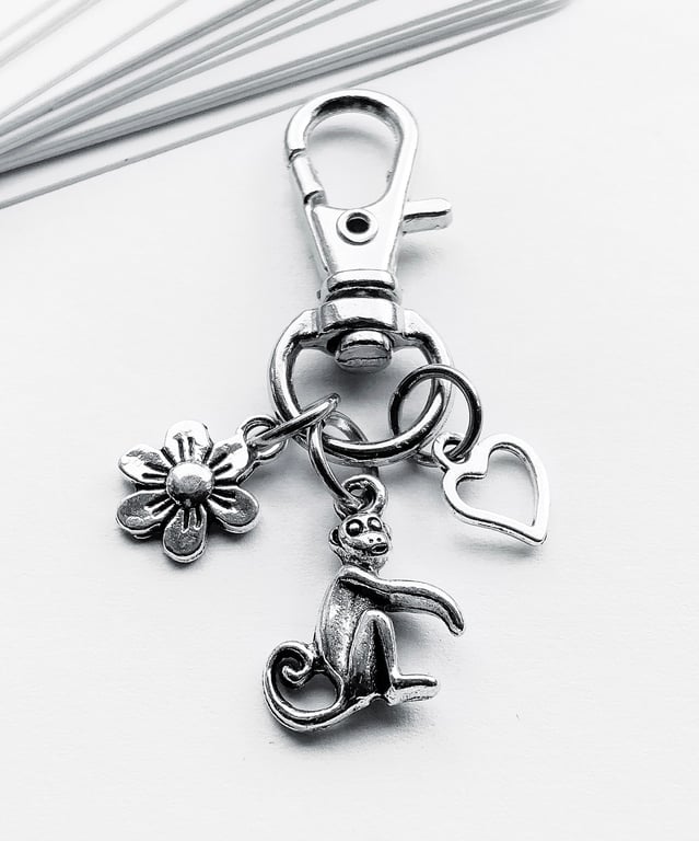 Small Bag Charm. Monkey Bag Charm. Monkey’s. Metal Bag Charm. Charms. Bag Charm.