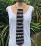 Leopard print denim tie - Upcycled - Fashion accessory  - Image 1