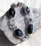 SALE Black Agate & Quartz Gemstone Chunky Statement Necklace "Black Rumba" - Image 2