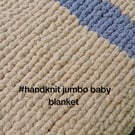 Chunky hand knit baby blanket 