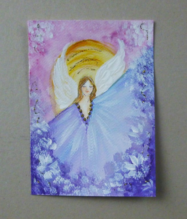 hand painted original art angel painting ( ref FA 218 G4 )