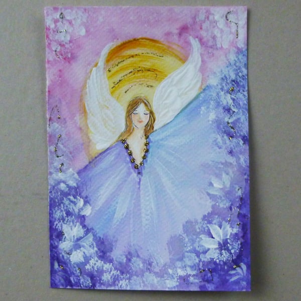 hand painted original art angel painting ( ref FA 218 G4 )