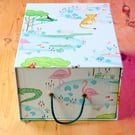 Handmade Toy Storage Drawer: Crocodile Lake Blue, Nursery and Playroom Décor