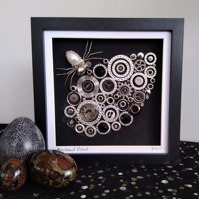 Spider and Egg Mixed Media Assemblage