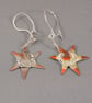 Star and Half Moon Copper Earrings