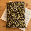 Nuts And Bolts Print Quilted Fabric Book Sleeve - Paperback Size