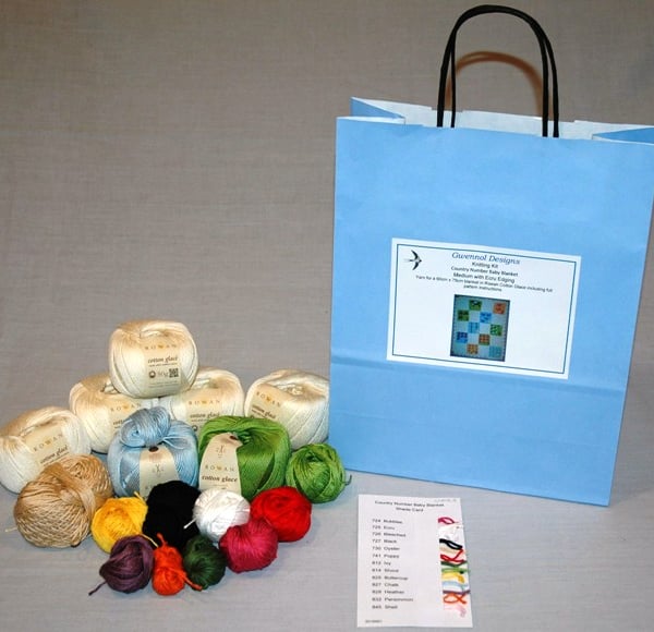 Country Number  Baby Blanket Knitting Kit size 60cm x 75cm