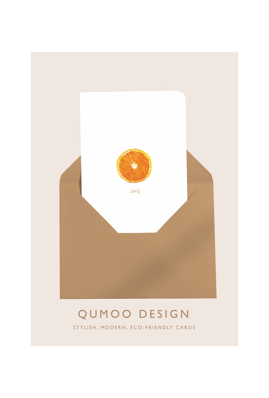 Orange juicy blank greetings Card (QM278)