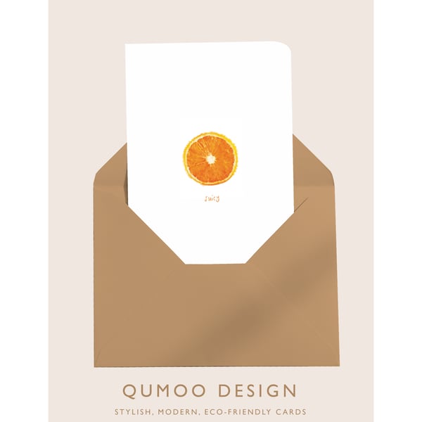 Orange juicy blank greetings Card (QM278)