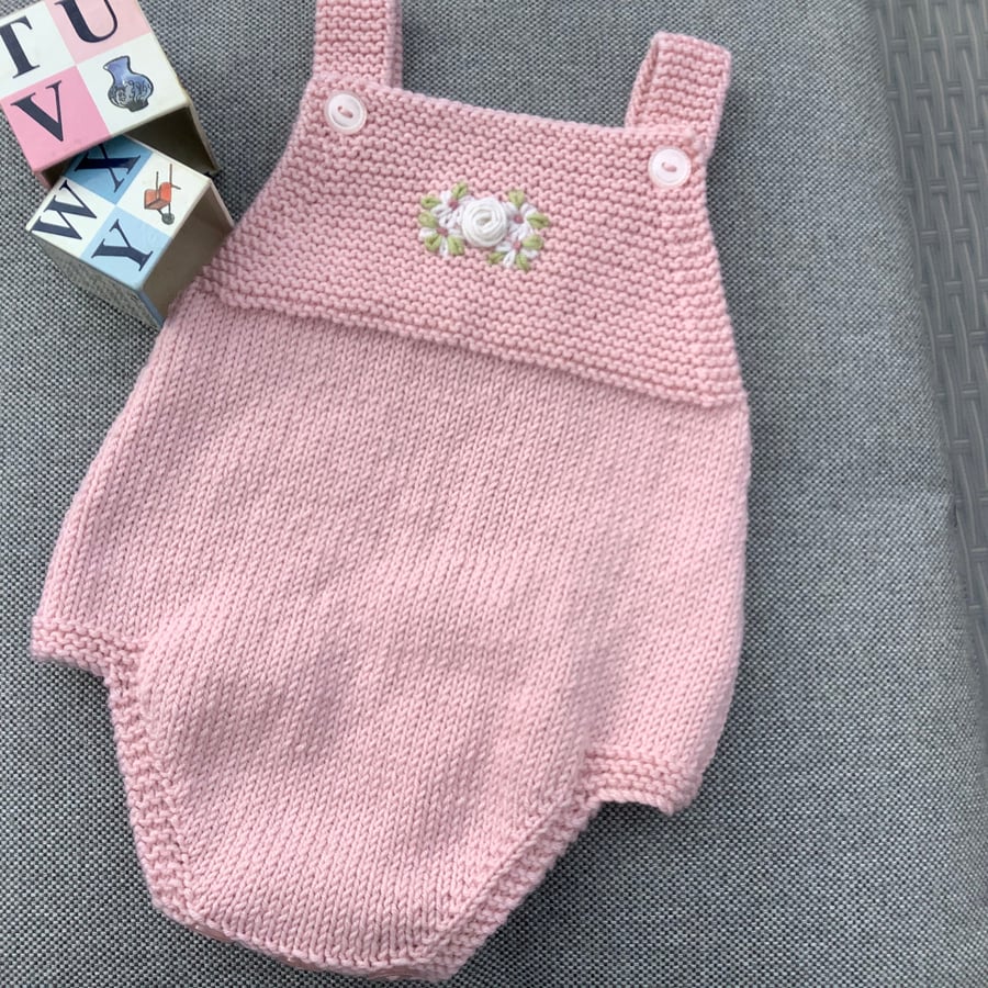 Hand Knitted Cashmere Blend Baby Romper 3-6 Months 