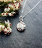 Recycled Silver Moon Pendant Necklace - Full Moon, Textured - Image 5