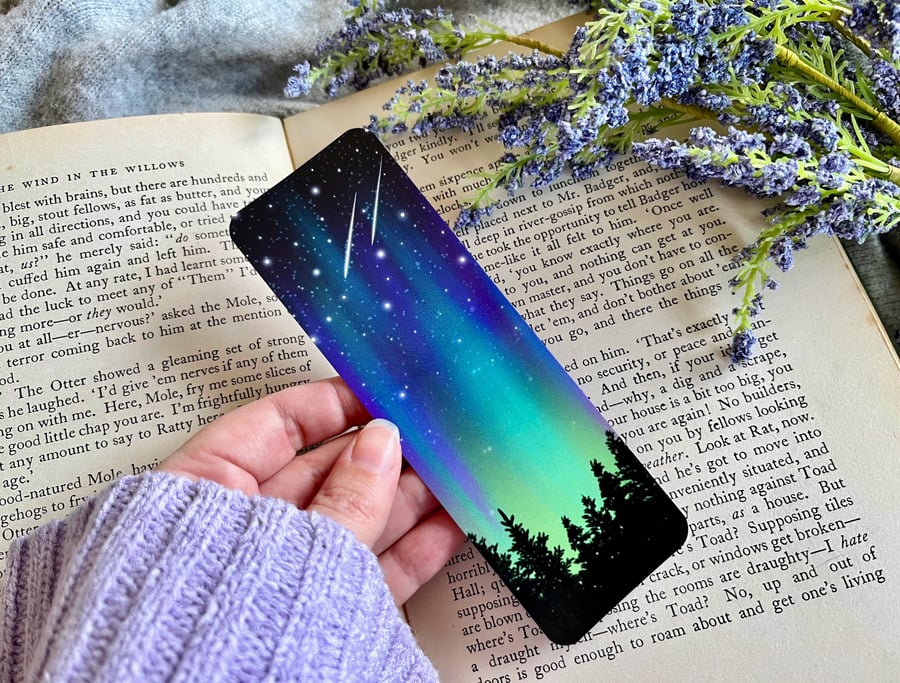Northern Lights Bookmark, Aurora Borealis Bookmark, Celestial Bookmark, Galaxy.