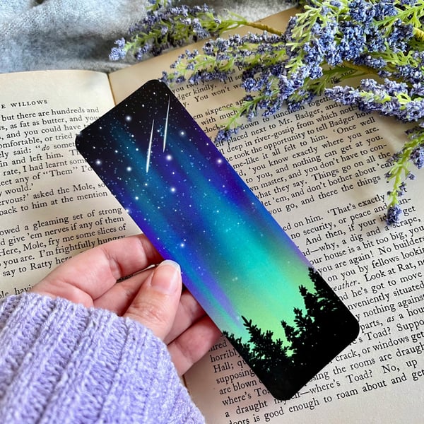 Magical Northern Lights Bookmark, Aurora Borealis Bookmark, Galaxy Bookmark.