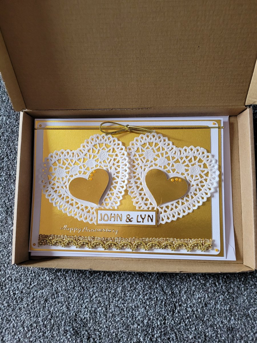 Reserved for Sam -Golden wedding card 